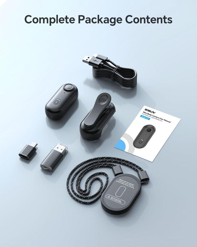 Câmera corporal BOBLOV W4 4K Mini 64GB vestível com gravação de